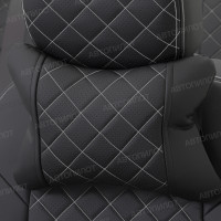 Автомобильные подушки под шею АВТОПИЛОТ (РОМБ) чер+белая отстрочка Автомобильные подушки под шею АВТОПИЛОТ (РОМБ) чер+белая отстрочка