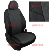Авточехлы HYUNDAI- Creta 2016-2021 (Ромб) чер+тем.сер 