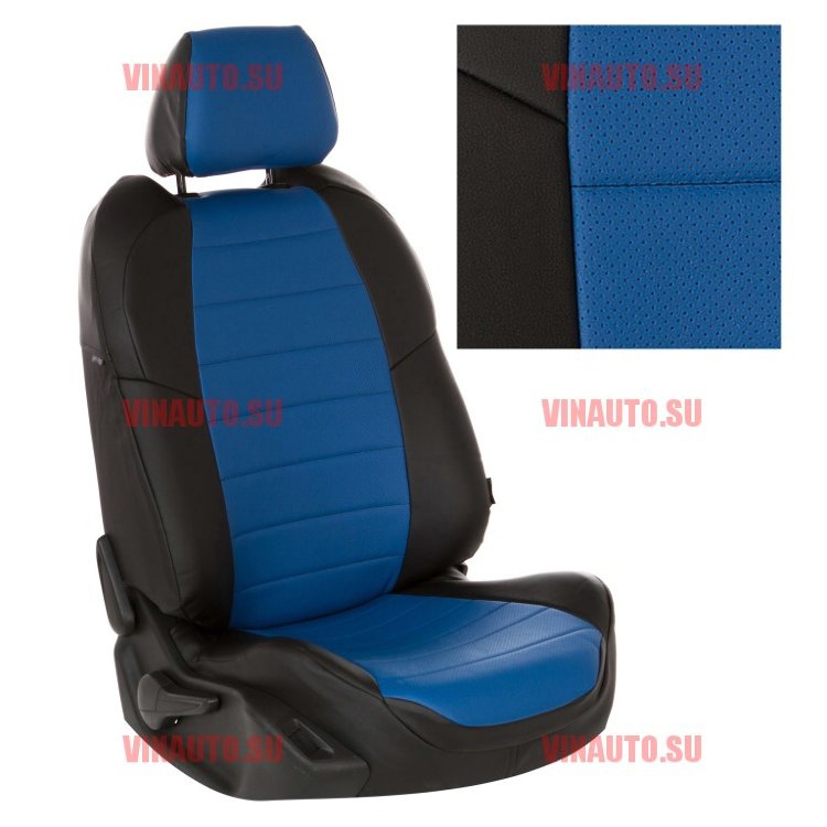 Авточехлы CHERY-Tiggo деленная 50/50 с 2005-2012/RAV-4 c 2000-2006 (Аригон) чер+синий