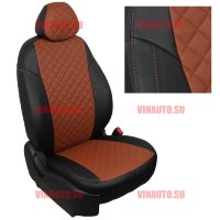 Авточехлы HYUNDAI- i30 с 2012 (Ромб) чер+коричневый Авточехлы HYUNDAI- i30 с 2012 (Ромб) чер+коричневый